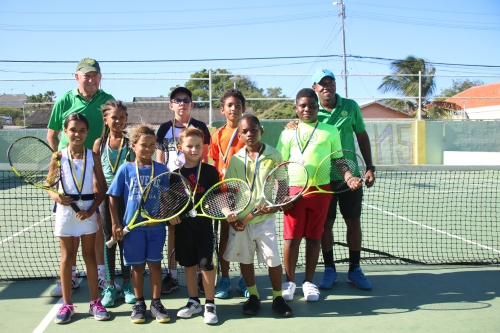 Mundo Nobo Tennis Club . Het tweede jeugd tennis toernooi in 2019. Red, Orange en Green ball.